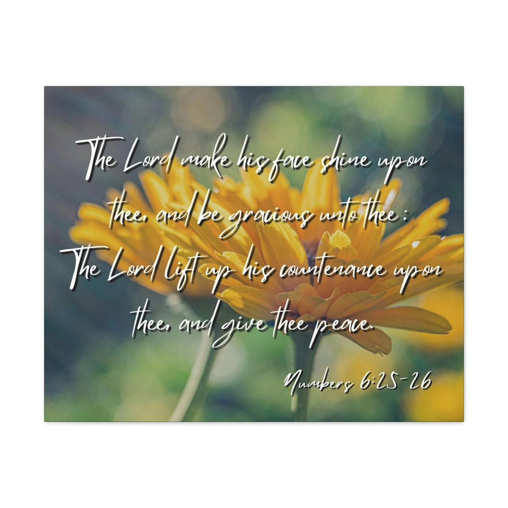 Scripture Walls His Face Shine Numbers 6:26 Bible Verse Canvas Christian Wall